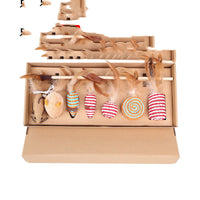HKM-2311101 Bouncy Suction Cup Spring Ball Cat Toy with Pompom Attachment