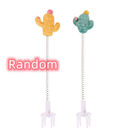HKM-2311101 Bouncy Suction Cup Spring Ball Cat Toy with Pompom Attachment