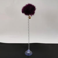 HKM-2311101 Bouncy Suction Cup Spring Ball Cat Toy with Pompom Attachment