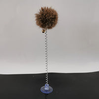 HKM-2311101 Bouncy Suction Cup Spring Ball Cat Toy with Pompom Attachment