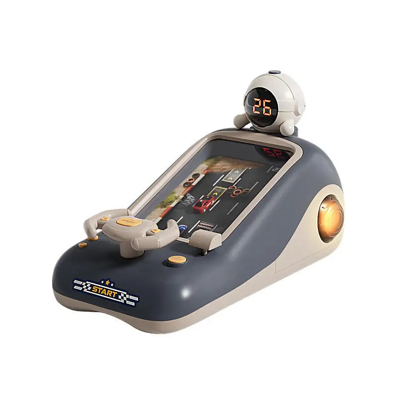 HKM-231123 Kids Interactive 3D Racing Game Console with Music Steering Wheel - Educational Toy for Ages 2 and Up