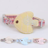 HKM-2312253 Stylish Monochrome Fish-Shaped Cat Collar for Everyday Use