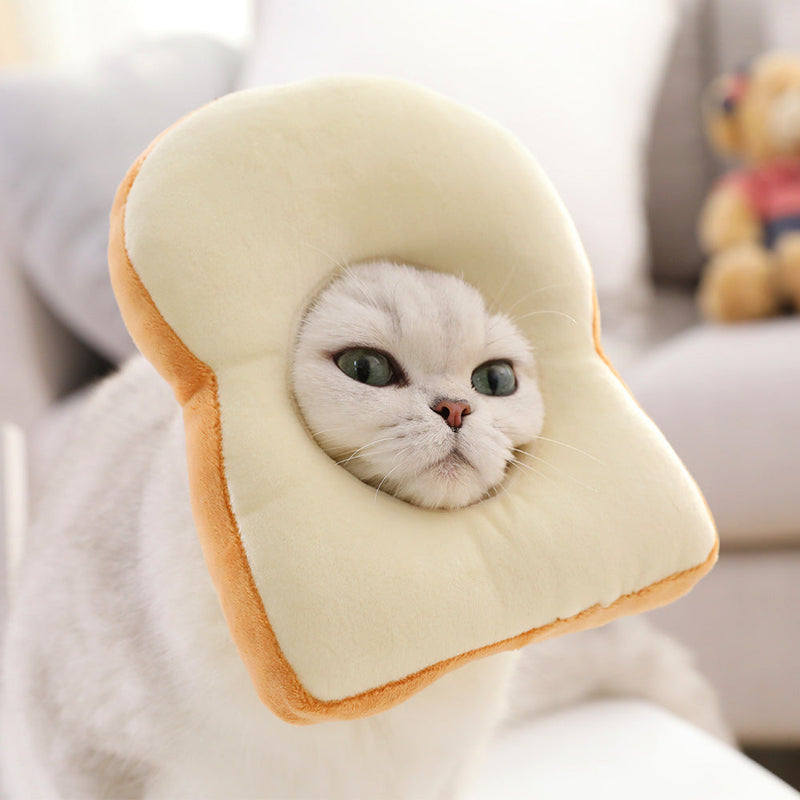 HKM-2312509 Avocado and Toast Plush Pet Collar Headgear Accessory for Cats