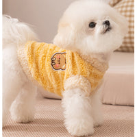 HKM-2314813 Cozy Sherpa Pet Vest with Bear Patch and Integrated Leash Ring for Small to Medium Dogs and Cats
