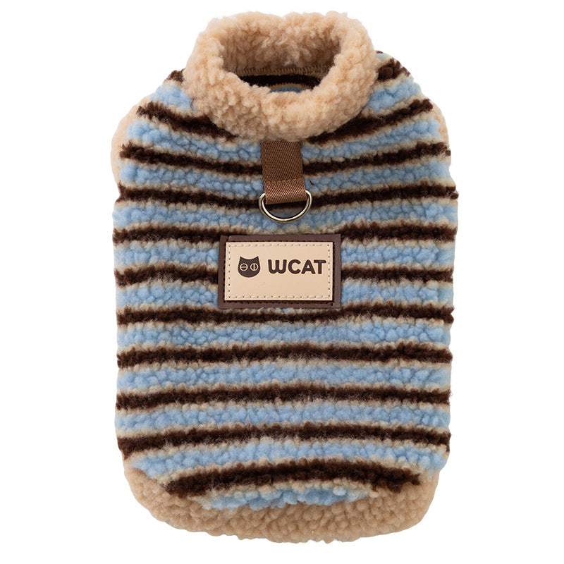 HKM-2314813 Cozy Sherpa Pet Vest with Bear Patch and Integrated Leash Ring for Small to Medium Dogs and Cats