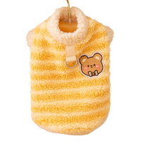HKM-2314813 Cozy Sherpa Pet Vest with Bear Patch and Integrated Leash Ring for Small to Medium Dogs and Cats