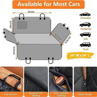HKM-2315069 Water and Dirt Resistant Pet Mat for Car Rear Seat, Anti-Bite Design with Pocket, 137 x 147 cm, Orange or Black