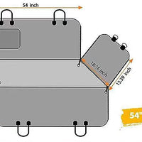HKM-2315069 Water and Dirt Resistant Pet Mat for Car Rear Seat, Anti-Bite Design with Pocket, 137 x 147 cm, Orange or Black