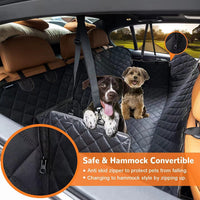 HKM-2315069 Water and Dirt Resistant Pet Mat for Car Rear Seat, Anti-Bite Design with Pocket, 137 x 147 cm, Orange or Black