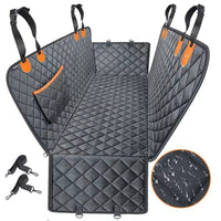 HKM-2315069 Water and Dirt Resistant Pet Mat for Car Rear Seat, Anti-Bite Design with Pocket, 137 x 147 cm, Orange or Black