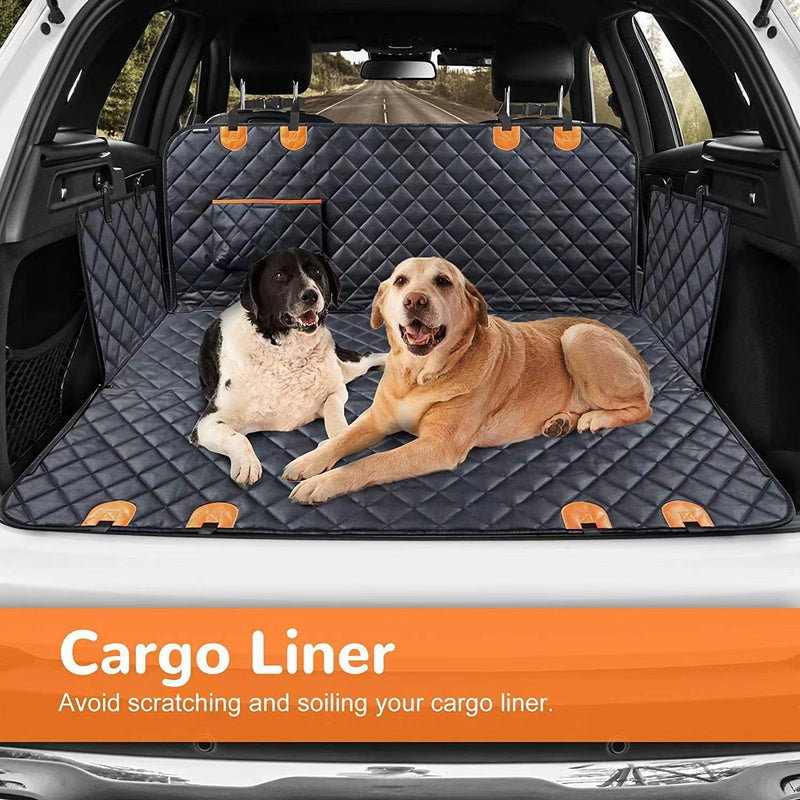HKM-2315069 Water and Dirt Resistant Pet Mat for Car Rear Seat, Anti-Bite Design with Pocket, 137 x 147 cm, Orange or Black