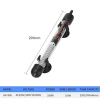 HKM-231699 Automatic Aquarium Heater with Thermostat, Glass Design, 25W to 300W Options for Fish Tanks and Tortoise Care