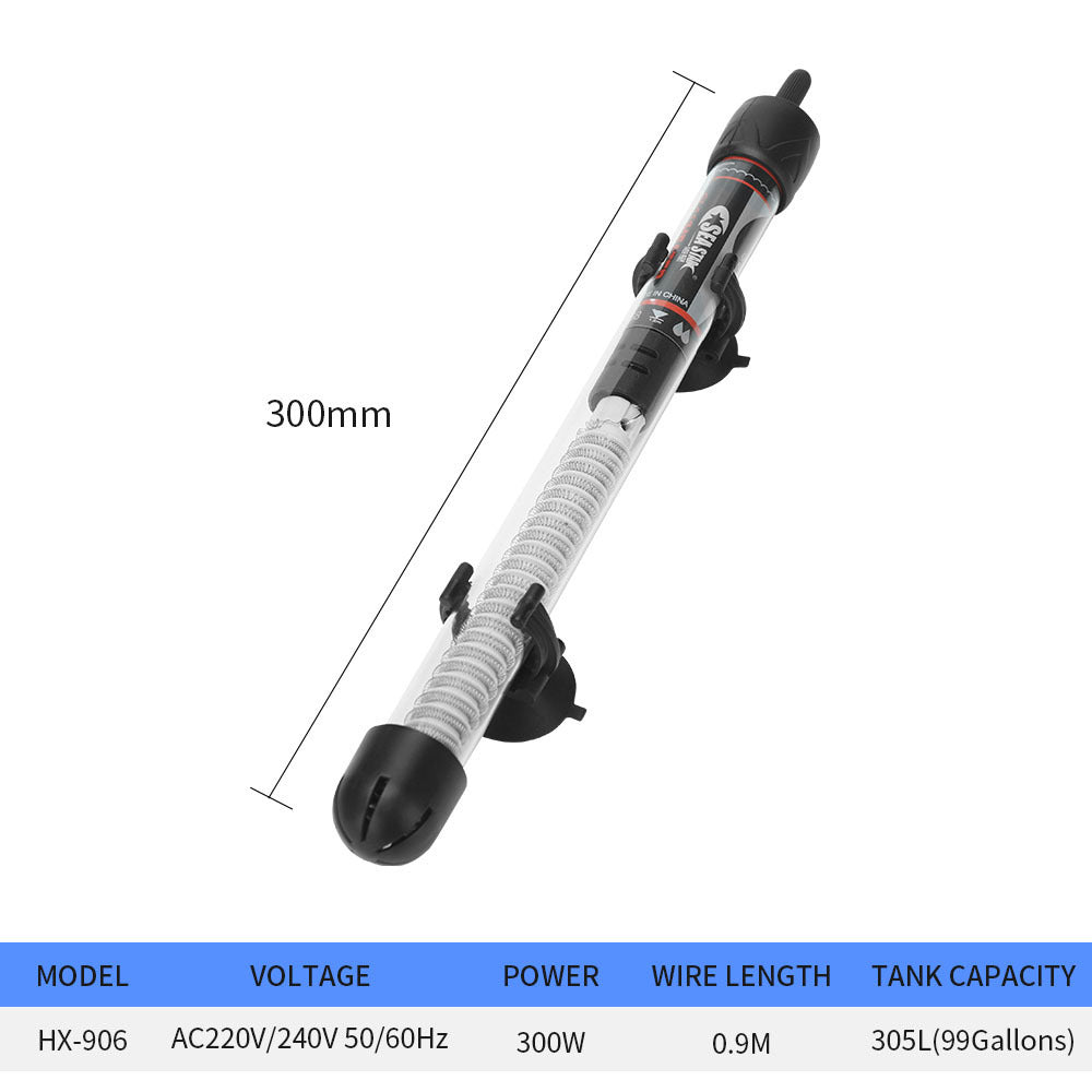 HKM-231699 Automatic Aquarium Heater with Thermostat, Glass Design, 25W to 300W Options for Fish Tanks and Tortoise Care