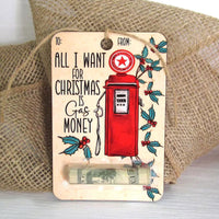 HKM-231763 Creative Wooden Christmas Wallet Decorative Pendant - Modern Art Design, 4 x 6 inches