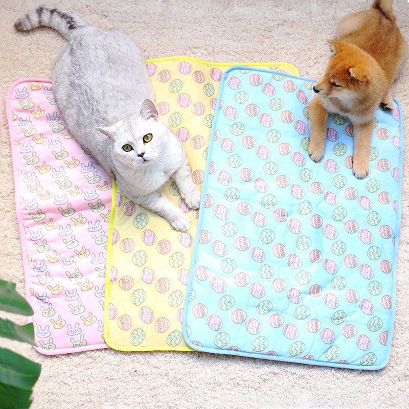 HKM-2317885 Cooling Pet Mat with Pressure-Activated Technology ¨C Lightweight and Portable Options in Yellow, Blue, Pink, Multiple Sizes Available