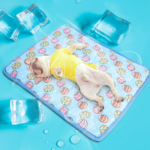 HKM-2317885 Cooling Pet Mat with Pressure-Activated Technology ¨C Lightweight and Portable Options in Yellow, Blue, Pink, Multiple Sizes Available