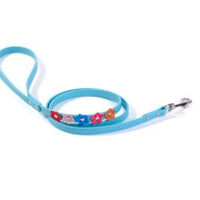 HKM-2318013 Double Row Colorful Flower Dog Collar - Durable PU Material - Adjustable Sizes S & M