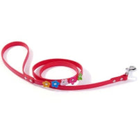 HKM-2318013 Double Row Colorful Flower Dog Collar - Durable PU Material - Adjustable Sizes S & M