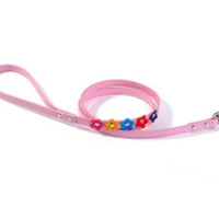 HKM-2318013 Double Row Colorful Flower Dog Collar - Durable PU Material - Adjustable Sizes S & M