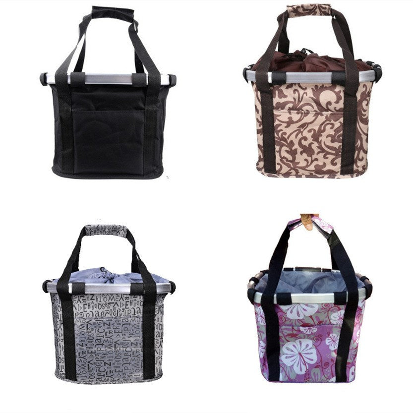 HKM-2318269 Folding Aluminum Alloy Bicycle Basket for Pets and Shopping, Waterproof Fabric, Adjustable for Handlebars