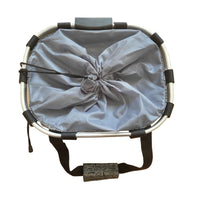 HKM-2318269 Folding Aluminum Alloy Bicycle Basket for Pets and Shopping, Waterproof Fabric, Adjustable for Handlebars