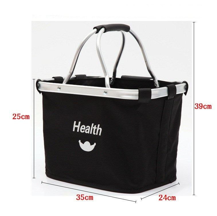 HKM-2318269 Folding Aluminum Alloy Bicycle Basket for Pets and Shopping, Waterproof Fabric, Adjustable for Handlebars
