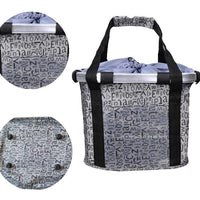 HKM-2318269 Folding Aluminum Alloy Bicycle Basket for Pets and Shopping, Waterproof Fabric, Adjustable for Handlebars