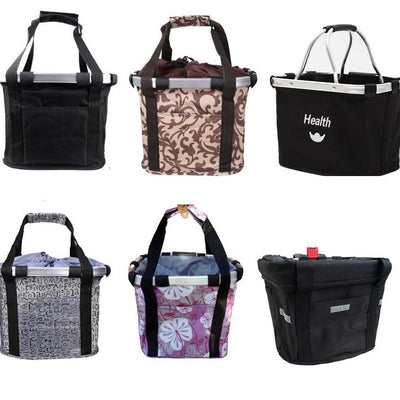 HKM-2318269 Folding Aluminum Alloy Bicycle Basket for Pets and Shopping, Waterproof Fabric, Adjustable for Handlebars