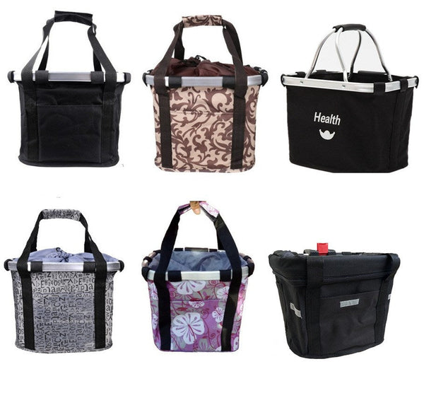 HKM-2318269 Folding Aluminum Alloy Bicycle Basket for Pets and Shopping, Waterproof Fabric, Adjustable for Handlebars
