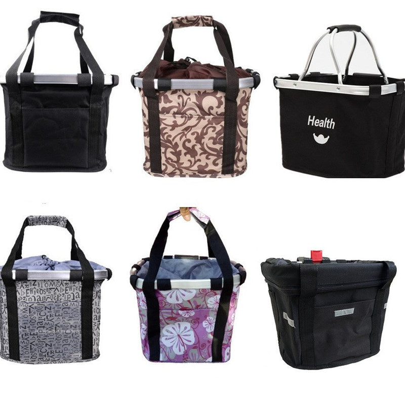 HKM-2318269 Folding Aluminum Alloy Bicycle Basket for Pets and Shopping, Waterproof Fabric, Adjustable for Handlebars
