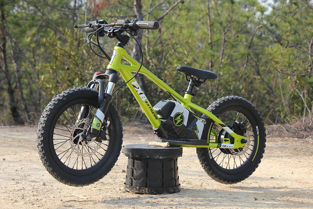 HKM-231891 Electric 36V 5AH 16-Inch No-Pedal Bike for Kids Ages 5-8 with 3-Speed and Hydraulic Disc Brakes