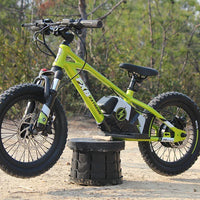 HKM-231891 Electric 36V 5AH 16-Inch No-Pedal Bike for Kids Ages 5-8 with 3-Speed and Hydraulic Disc Brakes