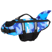 HKM-2320189 Corgi Dog Life Jacket in Camouflage Shark Design, Available in Multiple Sizes