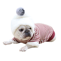 HKM-2320829 Cozy Cotton Striped Cartoon Hoodie for Dogs - Winter Wear