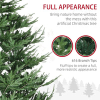 HKM-232083 9ft Hinged Artificial Christmas Tree with 1939 Realistic Pine Branches and Steel Base