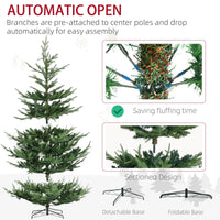HKM-232083 9ft Hinged Artificial Christmas Tree with 1939 Realistic Pine Branches and Steel Base
