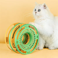 HKM-2322621 Cat Self-Help Boredom Relief Spinner Ball Toy Set in Yellow, Green, and Grey