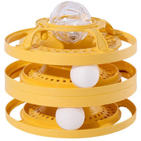 HKM-2322621 Cat Self-Help Boredom Relief Spinner Ball Toy Set in Yellow, Green, and Grey