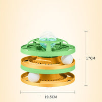 HKM-2322621 Cat Self-Help Boredom Relief Spinner Ball Toy Set in Yellow, Green, and Grey