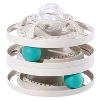 HKM-2322621 Cat Self-Help Boredom Relief Spinner Ball Toy Set in Yellow, Green, and Grey