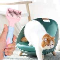 HKM-2323261 Stainless Steel Dog and Cat Grooming Comb with Knot Knife and Massage Brush