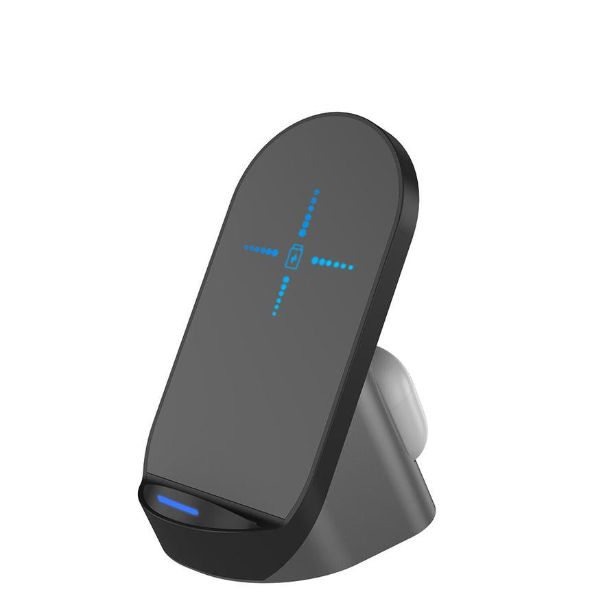 HKM-232339 Dual Vertical Wireless Charger for Mobile Phones and Headsets - Fast Charging Station