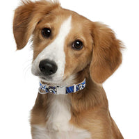 HKM-2323773 Flower Pattern Decorative Pet Collar in Pink, Red, Blue, Dark Blue - Adjustable Sizes Available