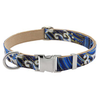 HKM-2323773 Flower Pattern Decorative Pet Collar in Pink, Red, Blue, Dark Blue - Adjustable Sizes Available