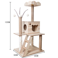 HKM-2325053 Wooden Cat Crawl Nest Scratching Board with Space Capsule Design