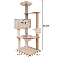 HKM-2325053 Wooden Cat Crawl Nest Scratching Board with Space Capsule Design