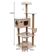 HKM-2325053 Wooden Cat Crawl Nest Scratching Board with Space Capsule Design