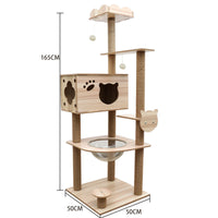 HKM-2325053 Wooden Cat Crawl Nest Scratching Board with Space Capsule Design