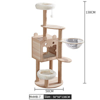 HKM-2325053 Wooden Cat Crawl Nest Scratching Board with Space Capsule Design
