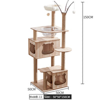 HKM-2325053 Wooden Cat Crawl Nest Scratching Board with Space Capsule Design